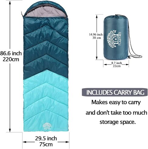 Sleeping Bag 4 Seasons Adults & Kids for Camping Hiking Trips Warm Cool Weather,Lightweight and Waterproof with Compression Bag,Indoors Outdoors Activities in Saudi Arabia