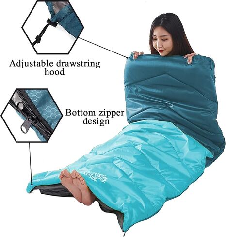 Sleeping Bag 4 Seasons Adults & Kids for Camping Hiking Trips Warm Cool Weather,Lightweight and Waterproof with Compression Bag,Indoors Outdoors Activities in Saudi Arabia