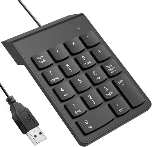 لوحات أرقام USB، لوحة مفاتيح رقمية، لوحة أرقام، لوحة أرقام لوحة مفاتيح مكونة من 10 مفاتيح للكمبيوتر المحمول والكمبيوتر المكتبي، مناسبة للمحاسبة المالية، وحساب السفر المكتبي والمنزل in Kuwait