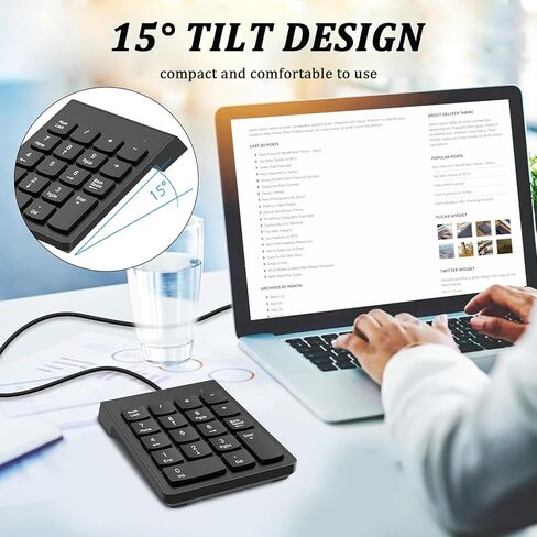 لوحات أرقام USB، لوحة مفاتيح رقمية، لوحة أرقام، لوحة أرقام لوحة مفاتيح مكونة من 10 مفاتيح للكمبيوتر المحمول والكمبيوتر المكتبي، مناسبة للمحاسبة المالية، وحساب السفر المكتبي والمنزل in Kuwait