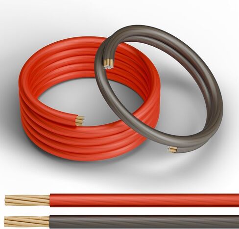4 Gauge Wire (20FT Red and 5FT Black), Copper Clad Aluminum,Low Voltage Primary Automotive or Ground Cable, Battery Cable, Car Amplifier Power & Ground Wire Kit, Car Audio Speaker, Amp in Saudi Arabia