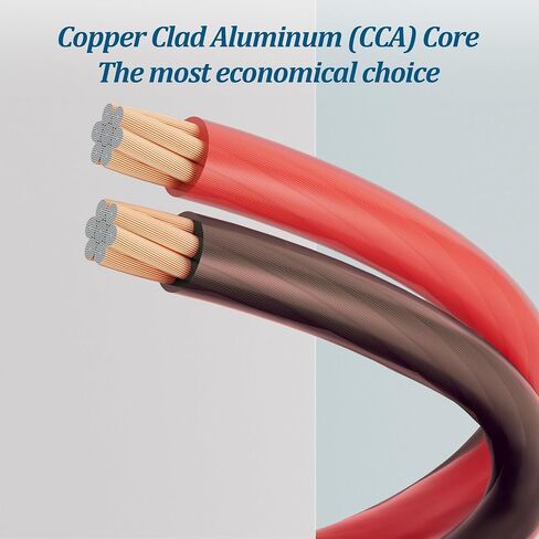 4 Gauge Wire (20FT Red and 5FT Black), Copper Clad Aluminum,Low Voltage Primary Automotive or Ground Cable, Battery Cable, Car Amplifier Power & Ground Wire Kit, Car Audio Speaker, Amp in Saudi Arabia