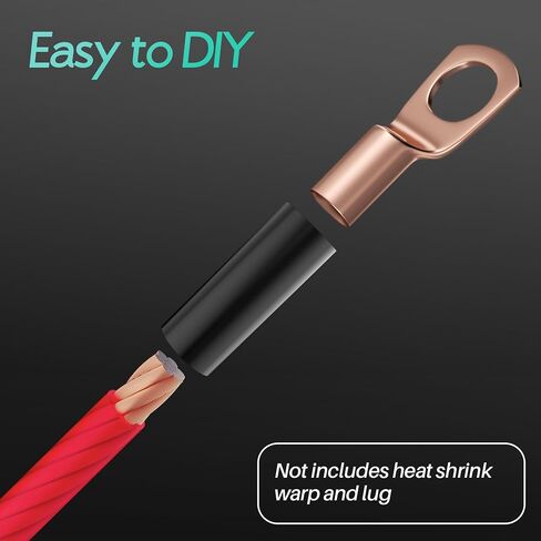 4 Gauge Wire (20FT Red and 5FT Black), Copper Clad Aluminum,Low Voltage Primary Automotive or Ground Cable, Battery Cable, Car Amplifier Power & Ground Wire Kit, Car Audio Speaker, Amp in Saudi Arabia