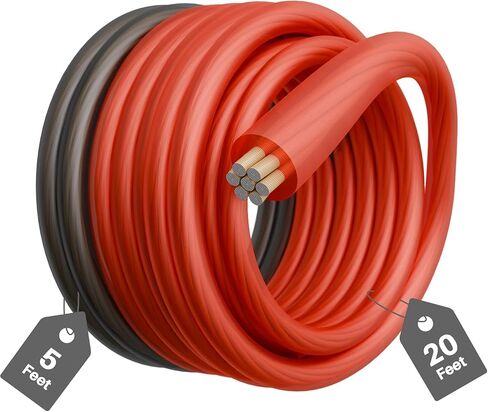 4 Gauge Wire (20FT Red and 5FT Black), Copper Clad Aluminum,Low Voltage Primary Automotive or Ground Cable, Battery Cable, Car Amplifier Power & Ground Wire Kit, Car Audio Speaker, Amp in Saudi Arabia