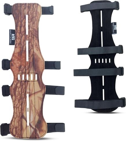 Hunt & Seek Fabric Archery Arm Guard 4 Hook-and-Loop Adjustable Straps Hunting Arm Guard Forearm Wrist Protector Archery Bracer Adult Unisex in Kuwait