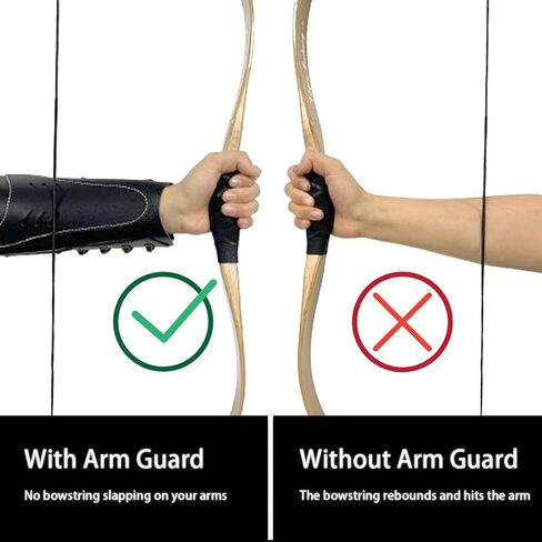 Archery Arm Guard with Adjustable Strap Traditional Armguard Forearm Protector Medieval Arm Bracer PU Leather Protective Archery Gear for Recurve Bow Longbow Men/Women in Kuwait