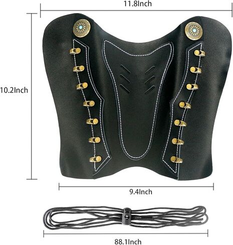 Archery Arm Guard with Adjustable Strap Traditional Armguard Forearm Protector Medieval Arm Bracer PU Leather Protective Archery Gear for Recurve Bow Longbow Men/Women in Kuwait