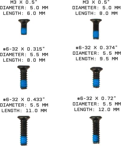 Monstrum RMR to Glock 17/19/26/34 MOS Red Dot Screw Pack | Includes #6-32 and M3 Screws | Compatible with RMR/Holosun 507C/407C/508T X2 in Saudi Arabia