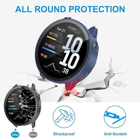 6 Pack Case for Garmin Venu 4 41mm with Tempered Glass Screen Protector, Shockproof Hard PC Bumper Protective Cover Compatible with Garmin Venu 4 41mm in Kuwait