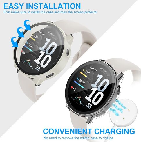 6 Pack Case for Garmin Venu 4 41mm with Tempered Glass Screen Protector, Shockproof Hard PC Bumper Protective Cover Compatible with Garmin Venu 4 41mm in Kuwait