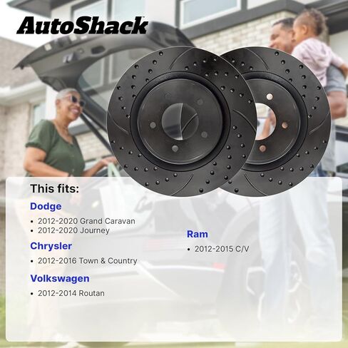 AutoShack Brake Rotors Rear Brake Rotor Replacement Kit for 2012-2020 Dodge Grand Caravan Journey 2012-2016 Chrysler Town & Country 2012-2015 Ram C/V 2012-2014 VW Routan 2.4L 3.6L V6 AWD FWD R63071PR in Saudi Arabia