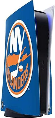 ملصق Skinit المخصص للألعاب متوافق مع وحدة تحكم PS5 - تصميم فروزن مرخص رسميًا من NHL New York Islanders in Saudi Arabia