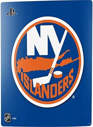 ملصق Skinit المخصص للألعاب متوافق مع وحدة تحكم PS5 - تصميم فروزن مرخص رسميًا من NHL New York Islanders in Saudi Arabia