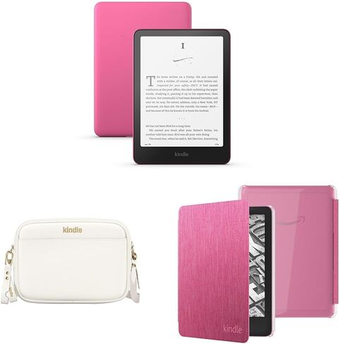 Amazon Kindle Paperwhite Bundle: Includes, Amazon Kindle Paperwhite 16GB | Raspberry, Sling Bag | Dune, Clear Back Case | Raspberry in Saudi Arabia