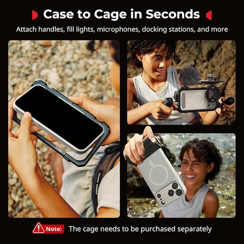 SmallRig FilMov Phone Case Kit for iPhone 17 Pro Max, Magnetic Case with Adjustable Kickstand, Lens Backplate, Support for MagSafe, for Phone Gimbal Stabilizer,for DJI,for Insta360, White-5552 in Kuwait