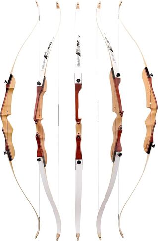 مجموعة قوس منحني وسهم من LWANO مقاس 66 بوصة للشباب والمبتدئين، مجموعة للمبتدئين في الرماية للبالغين، حزمة قوس منحني خشبي مقاس 20/22/24/26/28/30 بوصة للتدريب والممارسة والمنافسة - RH فقط in Kuwait