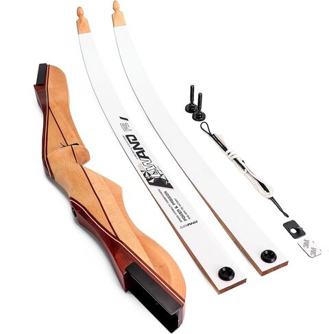 مجموعة قوس منحني وسهم من LWANO مقاس 66 بوصة للشباب والمبتدئين، مجموعة للمبتدئين في الرماية للبالغين، حزمة قوس منحني خشبي مقاس 20/22/24/26/28/30 بوصة للتدريب والممارسة والمنافسة - RH فقط in Kuwait