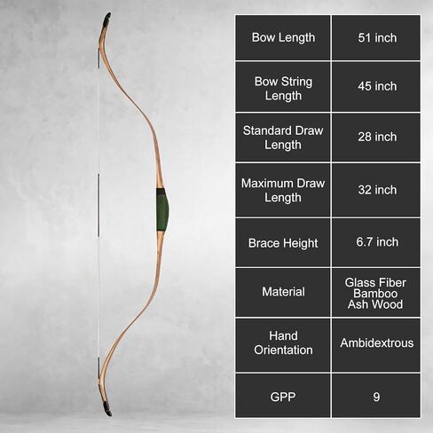 AF Archery 50" Turkish Recurve Bow Traditional Laminated Horse Bow 20-50lbs | Laminated Bamboo Core | High-Speed Turkish Design | Smooth & Accurate Shooting | Target Practice | Beginner to Advanced in Saudi Arabia
