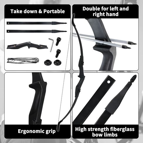 Recurve Bow Set for Adults-Takedown Recurve Bows Youth/Adult/Teens Bow Archery Set for Beginners Target Practice, Left and Right Handed, 20/30/40lbs in Saudi Arabia