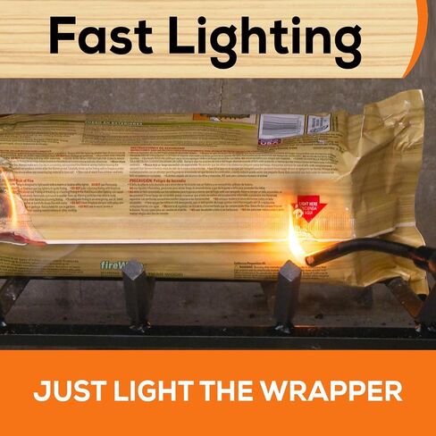حزمة Duraflame Firelogs – Firelogs مع Quickstart & Long Stick Matches – سجلات داخلية وخارجية سهلة الإضاءة وطويلة الأمد ونظيفة الاحتراق (Crackleflame 4.5lb 3 ساعات) in Kuwait