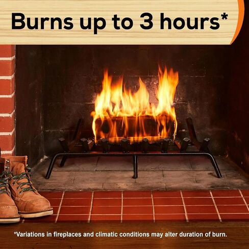 حزمة Duraflame Firelogs – Firelogs مع Quickstart & Long Stick Matches – سجلات داخلية وخارجية سهلة الإضاءة وطويلة الأمد ونظيفة الاحتراق (Crackleflame 4.5lb 3 ساعات) in Kuwait