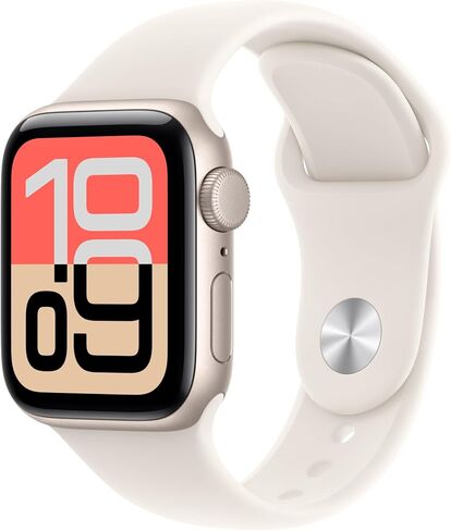 Apple Watch SE 3 [GPS 40mm] Smartwatch with Starlight Aluminum Case with Starlight Sport Band - M/L. Fitness and Sleep Trackers, Heart Rate Monitor, Always-On Display, Water Resistant in Saudi Arabia