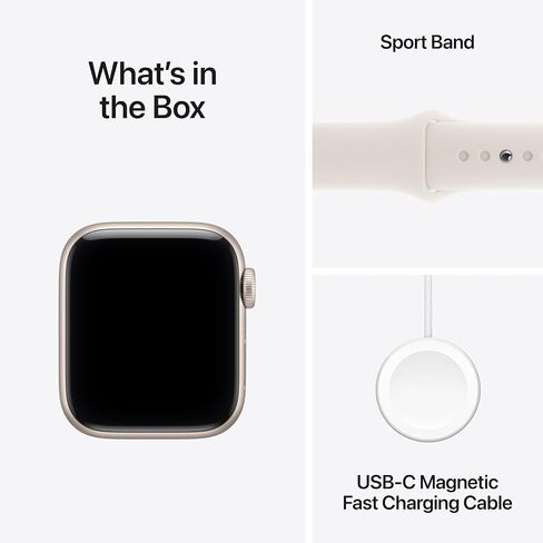 Apple Watch SE 3 [GPS 40mm] Smartwatch with Starlight Aluminum Case with Starlight Sport Band - M/L. Fitness and Sleep Trackers, Heart Rate Monitor, Always-On Display, Water Resistant in Saudi Arabia