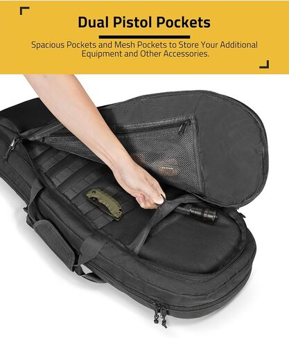 CVLIFE 30'' Soft Rifle Case, Tactical Rifle Bag Sling Backpack Bag with Padded Shoulder Strap and Lockable Zippers, Molle System for Hunting and Shooting in Saudi Arabia