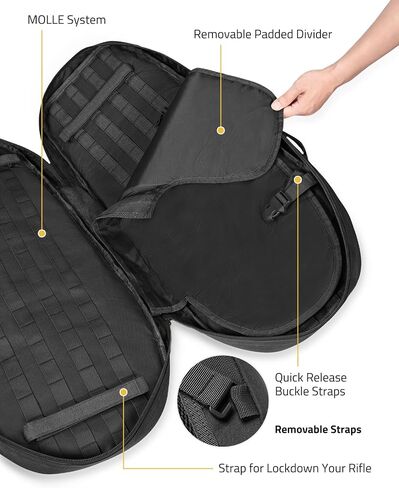 CVLIFE 30'' Soft Rifle Case, Tactical Rifle Bag Sling Backpack Bag with Padded Shoulder Strap and Lockable Zippers, Molle System for Hunting and Shooting in Saudi Arabia