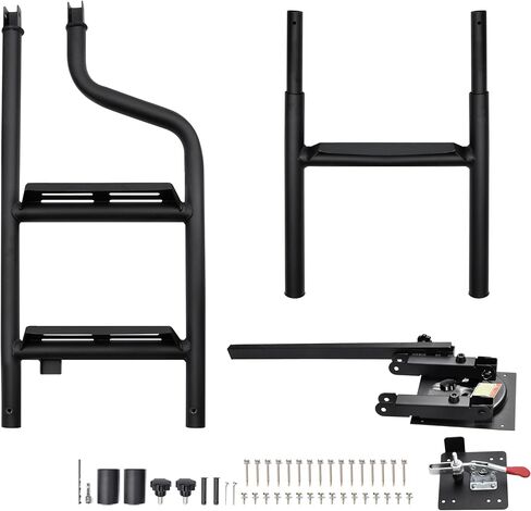 LDETXY Foldable Pickup Truck Tailgate Ladder, Heavy Duty 42" Folding Tailgate Step Ladder with Lock Device Tailgate Ladder for Pickup Truck Universal Accessories Easy Install in Saudi Arabia
