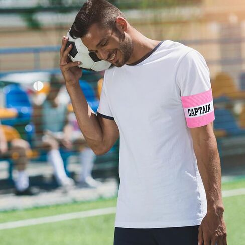 Captain Arm Bands, Unisex Captain Armband Soccer, Adjustable Elastic Arm Band, Soccer Captain Armband Youth Band Soccer Sports Accessories for Adults, Youths (Pink) in Saudi Arabia