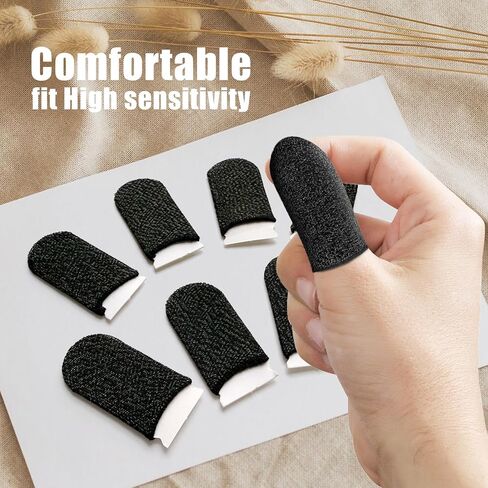 8 عبوات من أكمام أصابع الألعاب - أغطية إبهام رفيعة للغاية من الألياف الفضية بسمك 0.3 مم لألعاب الهاتف المحمول - ملمس ناعم، مضادة للعرق، حساسية عالية وملاءمة مريحة لجميع الهواتف الذكية والأجهزة اللوحية in Kuwait