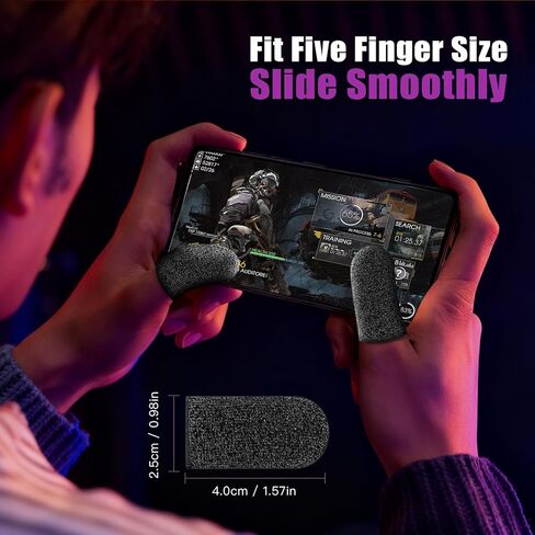 8 عبوات من أكمام أصابع الألعاب - أغطية إبهام رفيعة للغاية من الألياف الفضية بسمك 0.3 مم لألعاب الهاتف المحمول - ملمس ناعم، مضادة للعرق، حساسية عالية وملاءمة مريحة لجميع الهواتف الذكية والأجهزة اللوحية in Kuwait