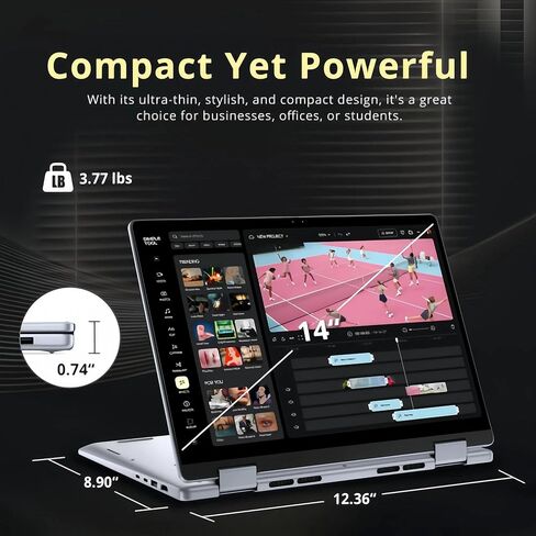 Dell Inspiron 14 2-in-1 Laptop - 14" FHD+ Touchscreen, Intel 10-Core 7 150U, Thin & Portable for Business & Student, Backlit Keyboard, Fingerprint Reader, Windows 11 Pro, Copilot | 64GB DDR5 + 1TB SSD in Saudi Arabia
