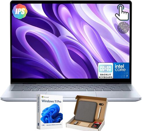 Dell Inspiron 14 2-in-1 Laptop - 14" FHD+ Touchscreen, Intel 10-Core 7 150U, Thin & Portable for Business & Student, Backlit Keyboard, Fingerprint Reader, Windows 11 Pro, Copilot | 64GB DDR5 + 1TB SSD in Saudi Arabia
