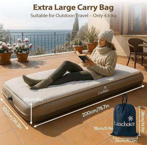 Camping Air Mattress Sleep Cloud Twin with Built in Pump No Air Leak 2 Mins Upgraded Inflatable Mattress Adjustable Firmness Blow up Mattress Ultra Support 1100LBS Portable Home Guests Camping Travel in Saudi Arabia