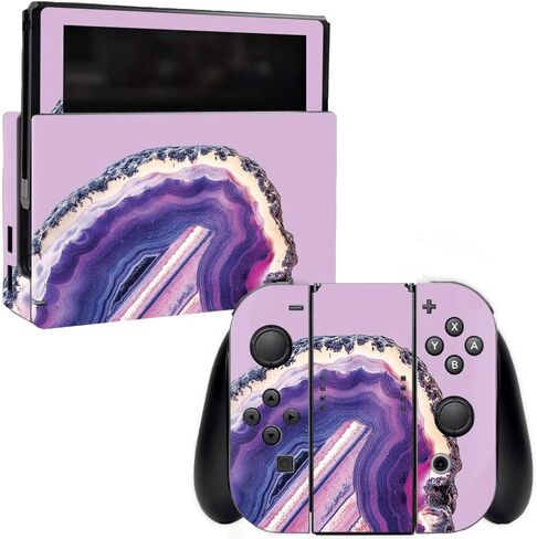 MightySkins Skin Compatible with Nintendo Switch - Purple Agate | Protective, Durable, and Unique Vinyl Decal wrap Cover | Easy to Apply, Remove, and Change Styles | Made in The USA in Saudi Arabia