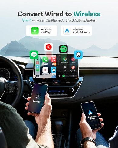 OTTOCAST Magic CarPlay Box 3-in-1 Wireless CarPlay Adapter for iPhone & Android Auto with YouTube Netflix TikTok+,Plug & Play,Auto Bluetooth Connection, Supports SIM & TF Card,App Download,E2 in Saudi Arabia