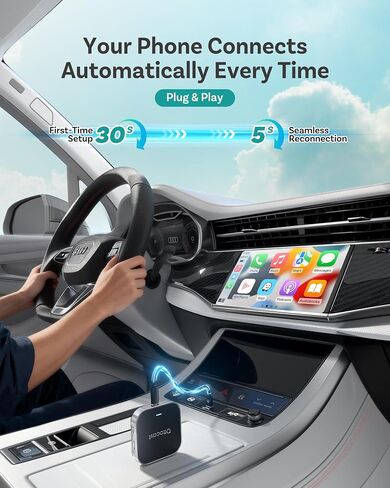 OTTOCAST Magic CarPlay Box 3-in-1 Wireless CarPlay Adapter for iPhone & Android Auto with YouTube Netflix TikTok+,Plug & Play,Auto Bluetooth Connection, Supports SIM & TF Card,App Download,E2 in Saudi Arabia