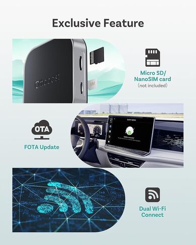 OTTOCAST Magic CarPlay Box 3-in-1 Wireless CarPlay Adapter for iPhone & Android Auto with YouTube Netflix TikTok+,Plug & Play,Auto Bluetooth Connection, Supports SIM & TF Card,App Download,E2 in Saudi Arabia