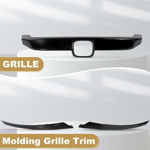 PartsFlow 3PCS Front Bumper Grille Factory Style Grill Glossy Black With Trim For 2016 2017 2018 Honda Civic HO1200231 JDM in Saudi Arabia