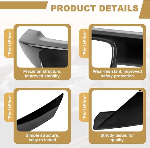 PartsFlow 3PCS Front Bumper Grille Factory Style Grill Glossy Black With Trim For 2016 2017 2018 Honda Civic HO1200231 JDM in Saudi Arabia