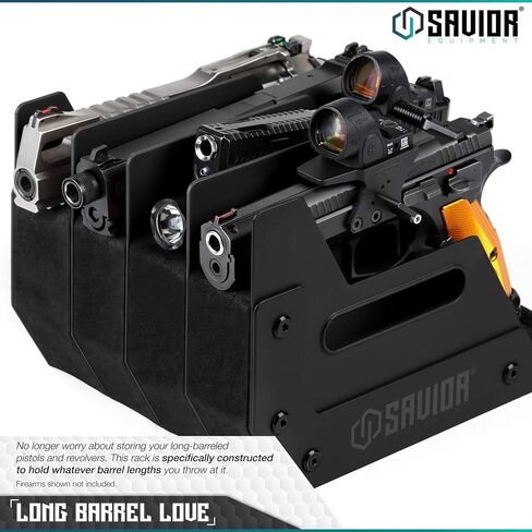 Savior Equipment Gun Pistol Revolver Firearm Handgun Rack Stand, Fit 4-12 of Most Long-Barreled Pistols, Cushioned Foam to Protect, Gun Safe Cabinet Storage Organizer Accessories in Saudi Arabia