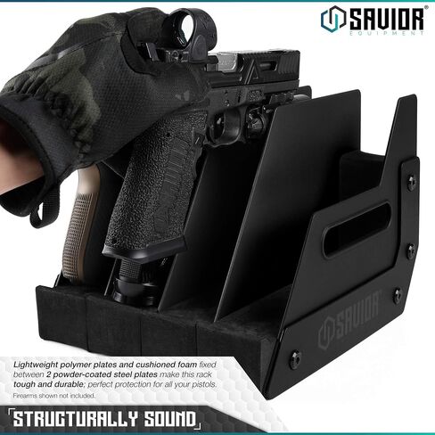Savior Equipment Gun Pistol Revolver Firearm Handgun Rack Stand, Fit 4-12 of Most Long-Barreled Pistols, Cushioned Foam to Protect, Gun Safe Cabinet Storage Organizer Accessories in Saudi Arabia