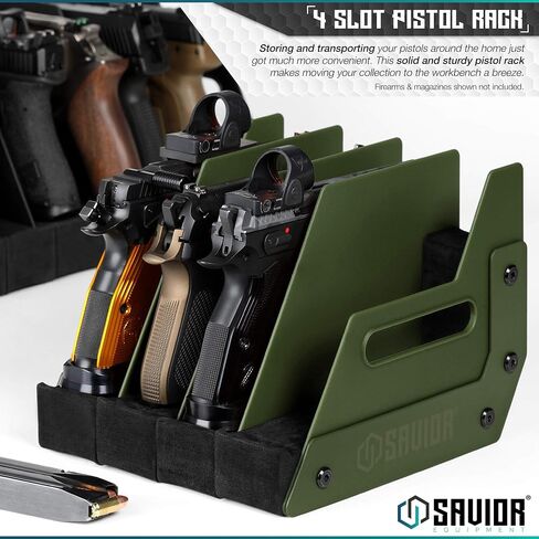 Savior Equipment Gun Pistol Revolver Firearm Handgun Rack Stand, Fit 4-12 of Most Long-Barreled Pistols, Cushioned Foam to Protect, Gun Safe Cabinet Storage Organizer Accessories in Saudi Arabia