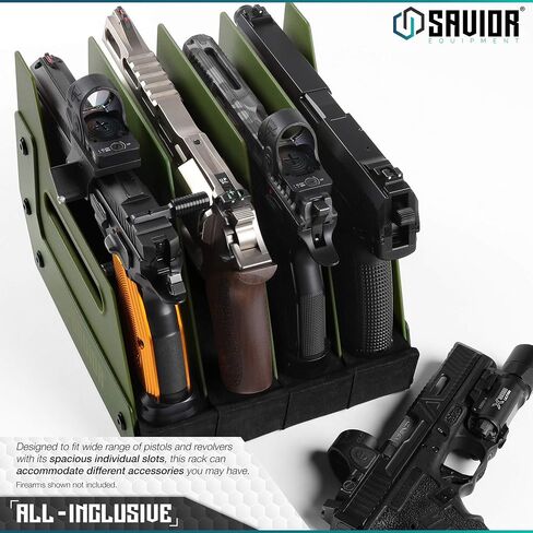Savior Equipment Gun Pistol Revolver Firearm Handgun Rack Stand, Fit 4-12 of Most Long-Barreled Pistols, Cushioned Foam to Protect, Gun Safe Cabinet Storage Organizer Accessories in Saudi Arabia