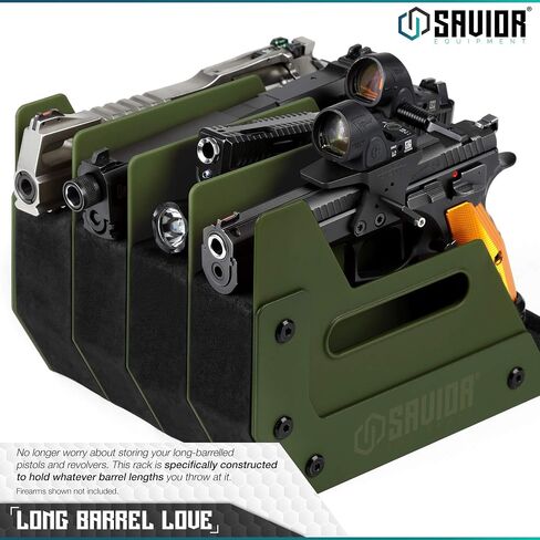 Savior Equipment Gun Pistol Revolver Firearm Handgun Rack Stand, Fit 4-12 of Most Long-Barreled Pistols, Cushioned Foam to Protect, Gun Safe Cabinet Storage Organizer Accessories in Saudi Arabia