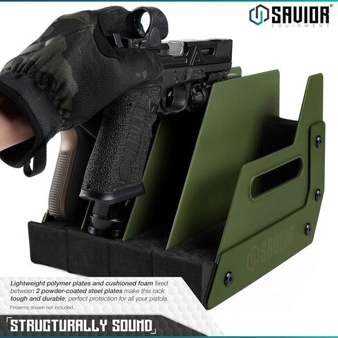 Savior Equipment Gun Pistol Revolver Firearm Handgun Rack Stand, Fit 4-12 of Most Long-Barreled Pistols, Cushioned Foam to Protect, Gun Safe Cabinet Storage Organizer Accessories in Saudi Arabia