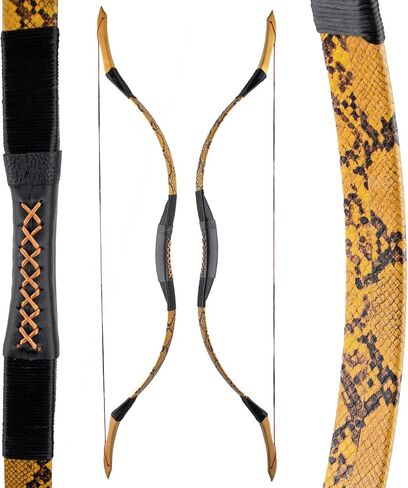 53" Handmade Longbow, Left/Right Hand Recurve Bow Set, Traditional Laminated Hunting Horse Bow for Youth & Adults Targeting Practice Shooting and Hunting 40-50lbs in Saudi Arabia