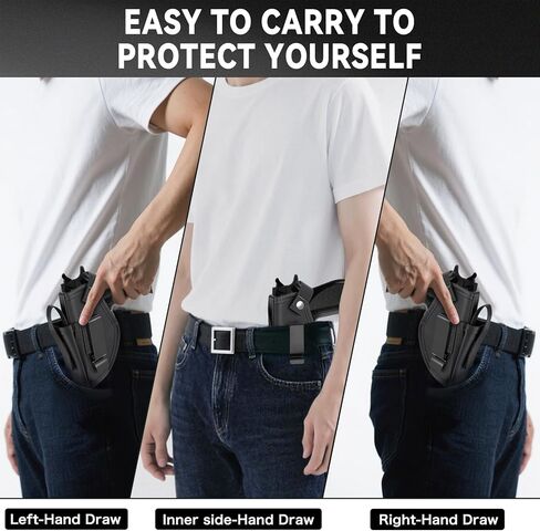 Gun Holster for Men&Women, IWB/OWB 9mm Gun Holsters for Pistols, 380 Concealed Carry Pistol Holster Suitable for Glock, S&W M&P Shield, Sig and Similar Handguns in Saudi Arabia